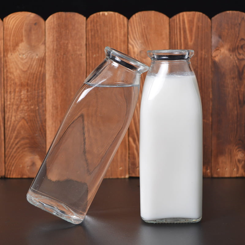 square glass milk bottles