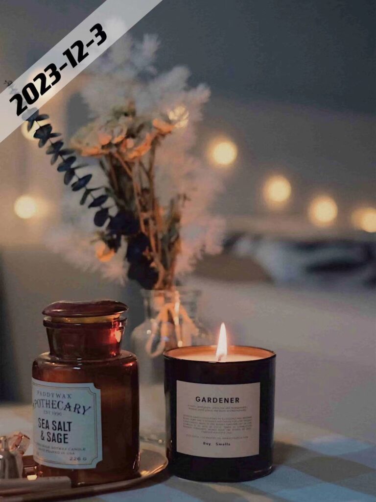 amber glass candle jars with sticker