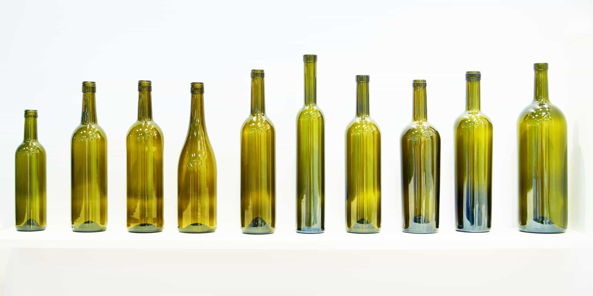 Empty bottles for alcoholic drinks