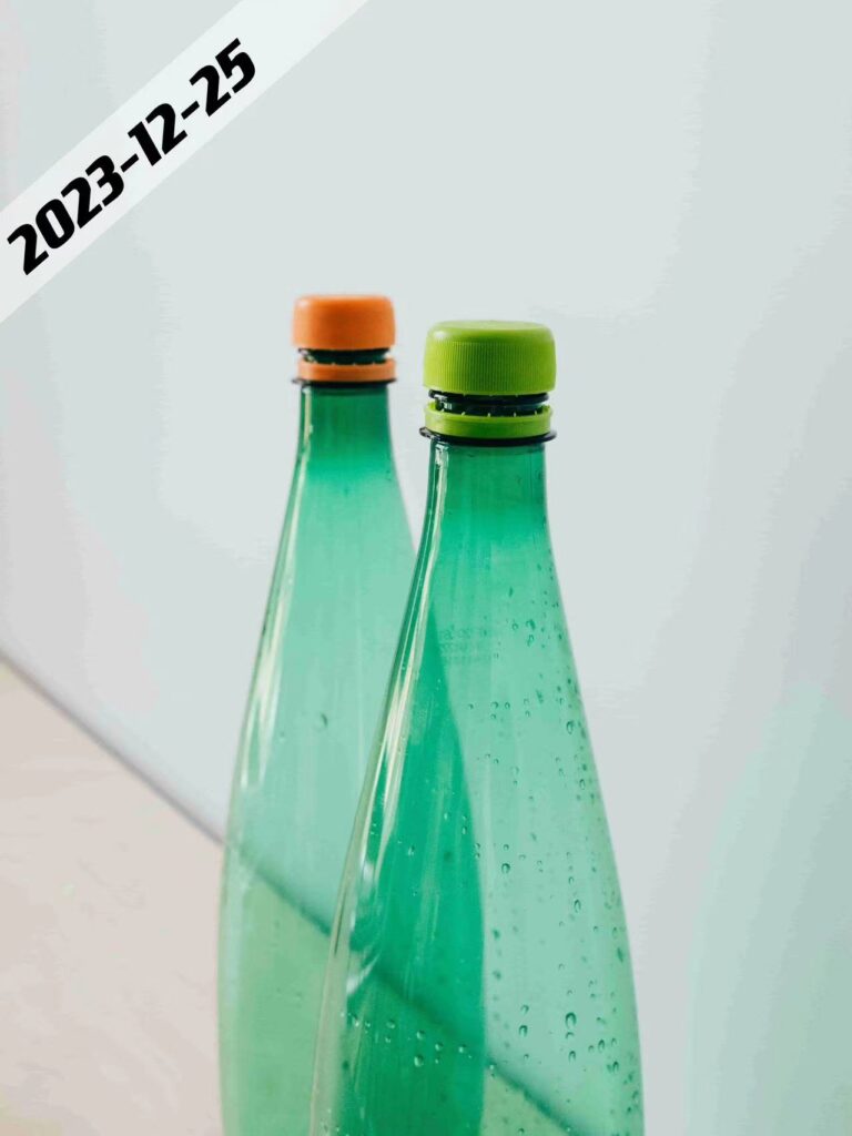 green plastic bottles