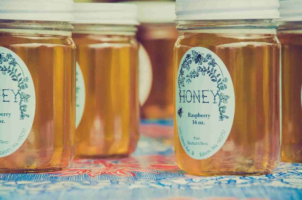 smilebottles glass honey jar