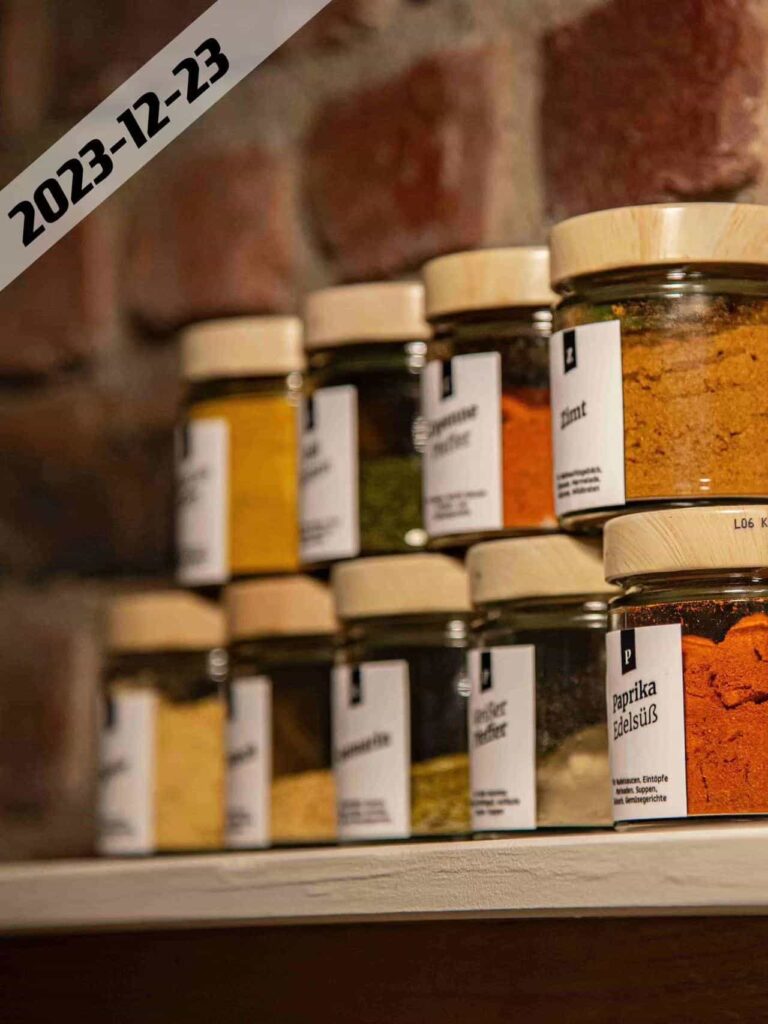 glass jar with labels