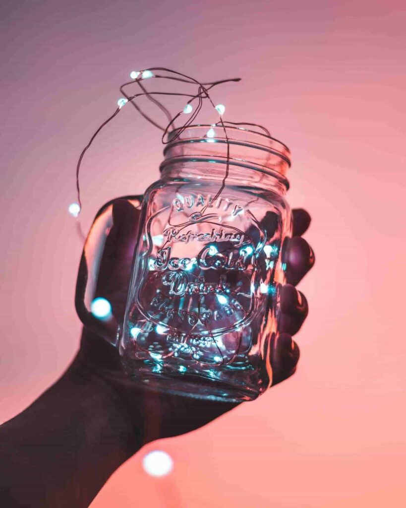 glass decoration bottles with fairy light