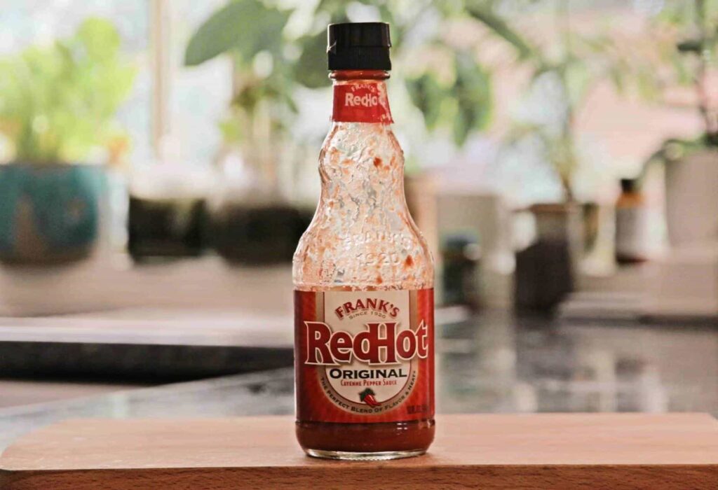 hot sauce in glass bottle