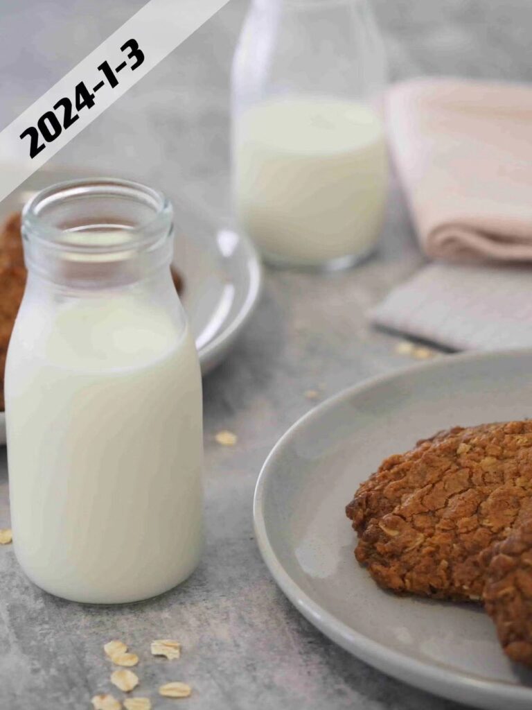 milk in glass bottle