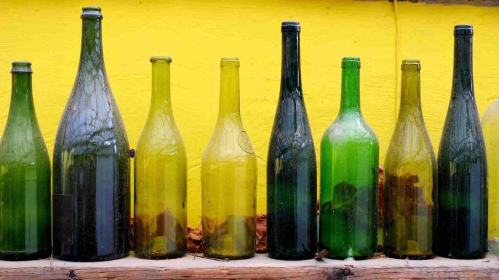 old empty glass bottles