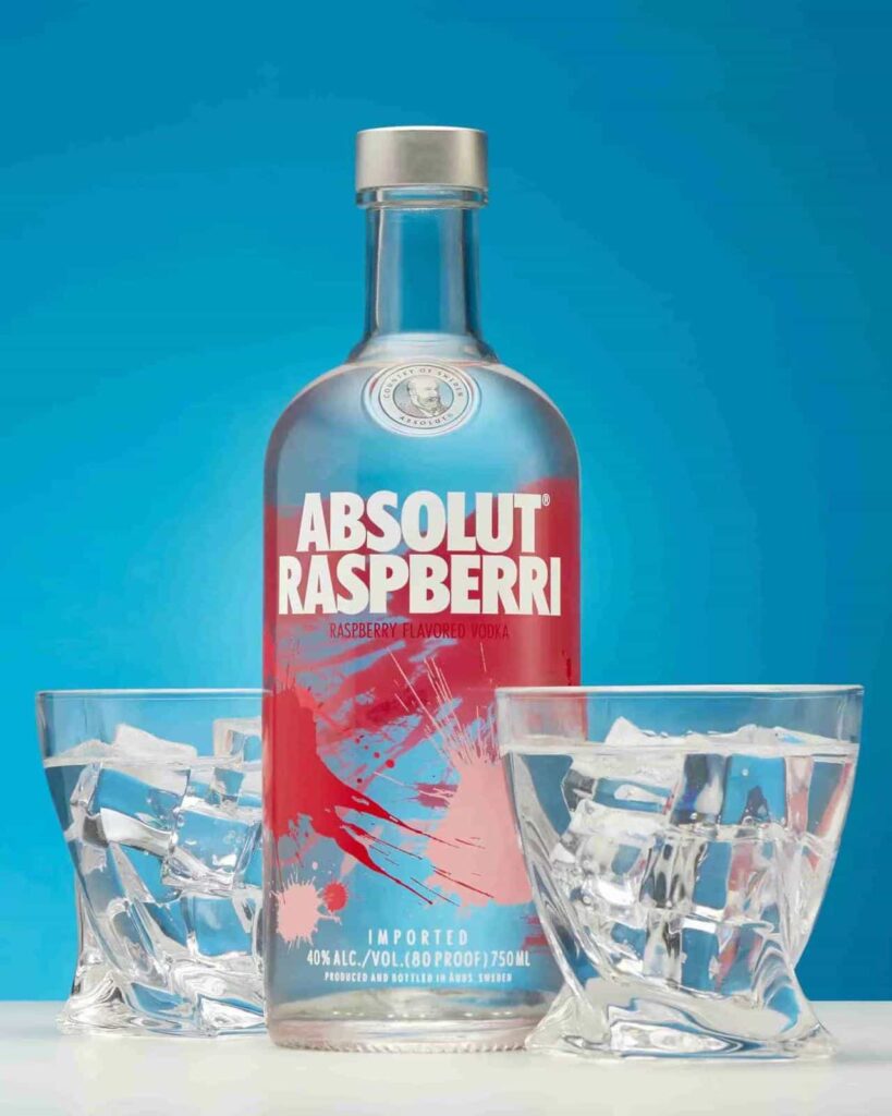 vodka in in glass bottle