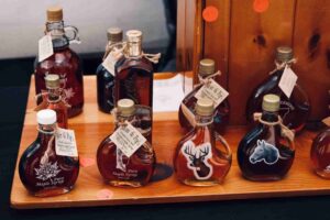 various styles of maple syrup bottles