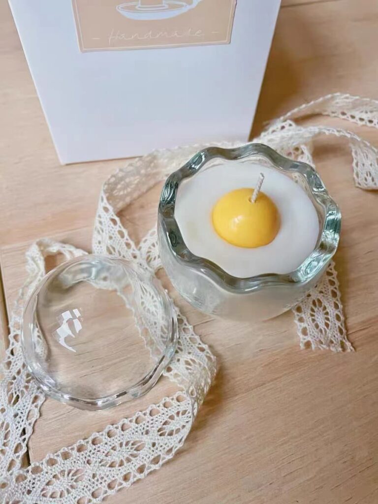 egg shape glass candle vessel