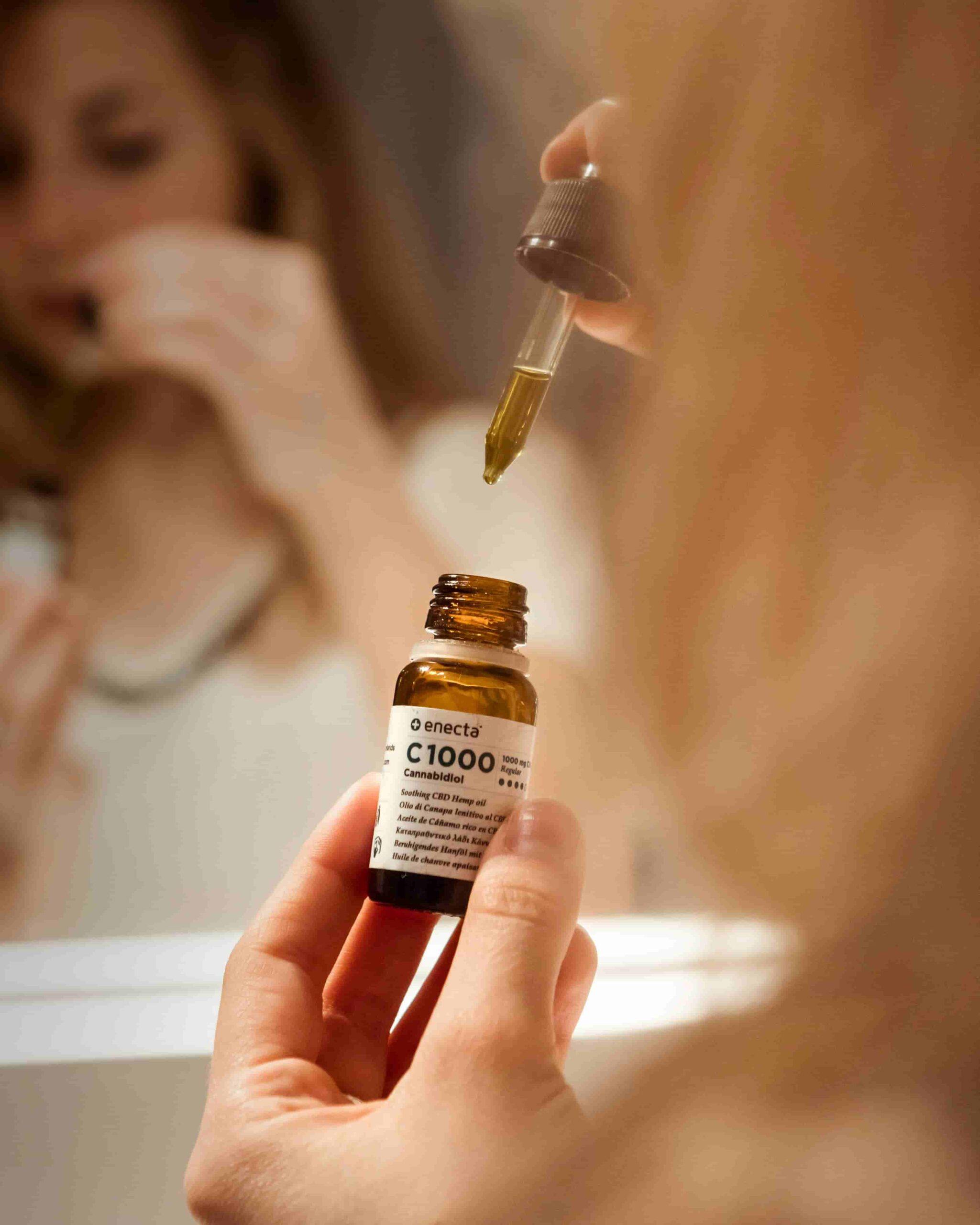glass essential oil bottle with dropper