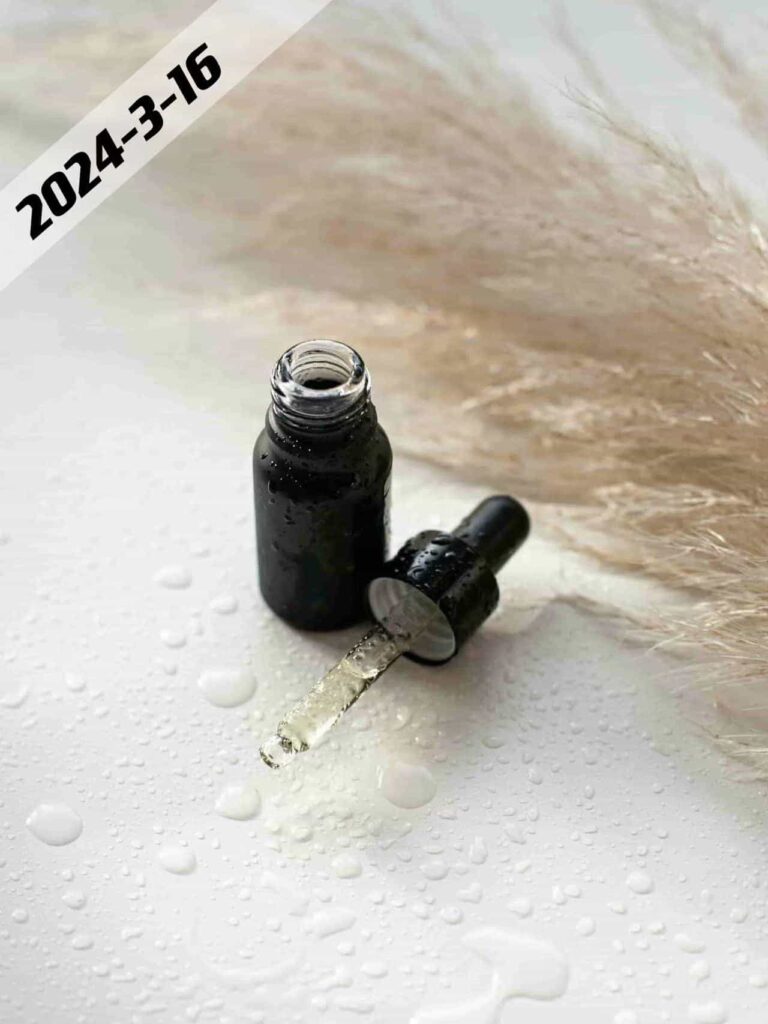 glass essential oil bottle with dropper