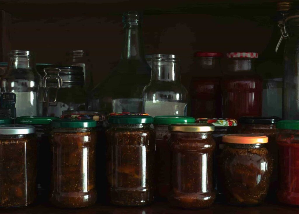 different styles of glass jars