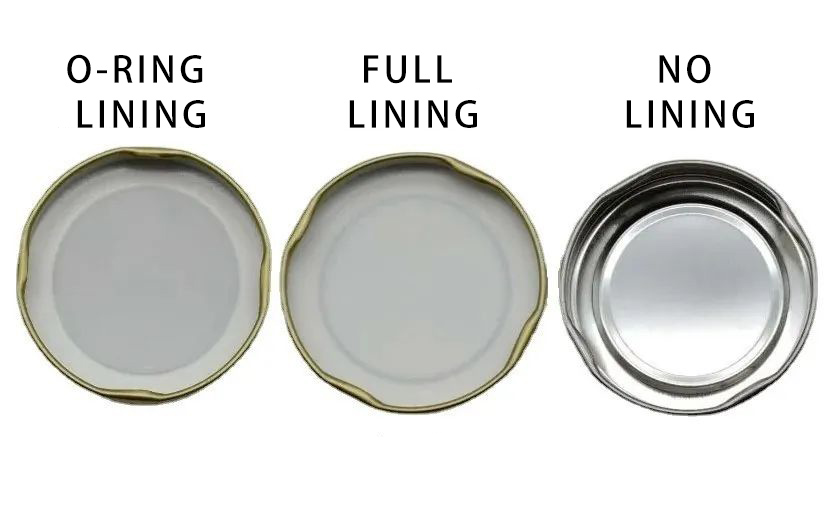 metal lids with different linings