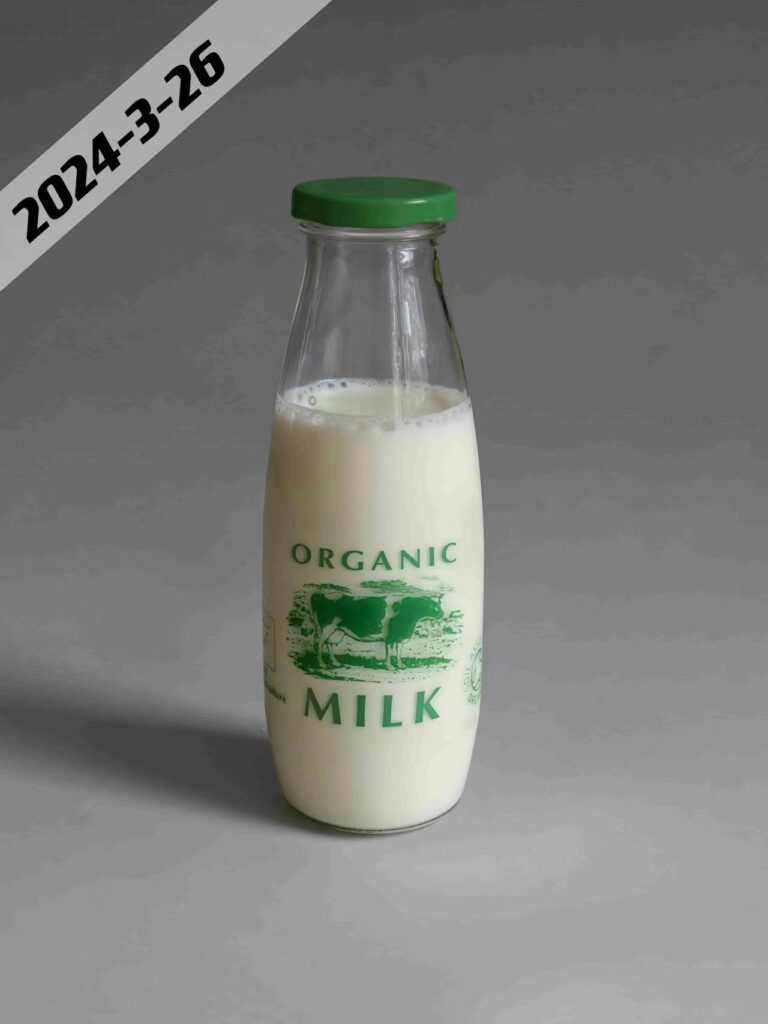 milk in glass bottle
