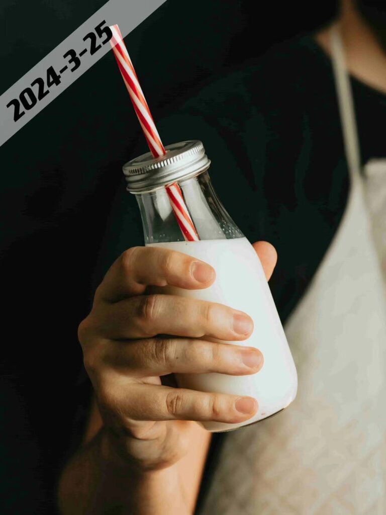 milk in glass bottle