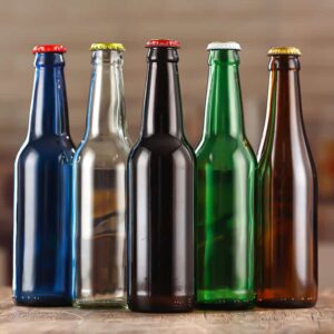 glass beer bottles different colors