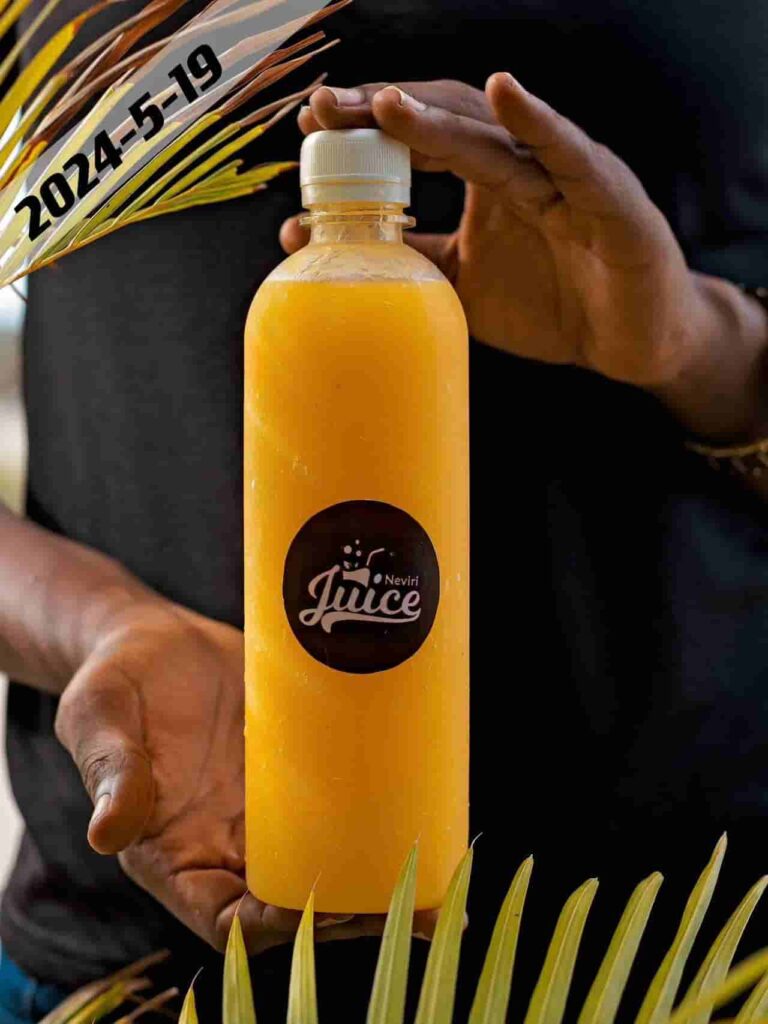 orange juice in plastic bottle