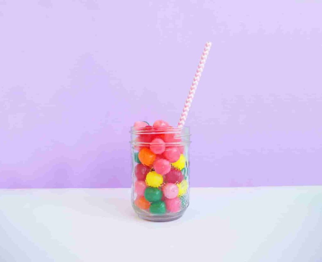 candies in a glass jar