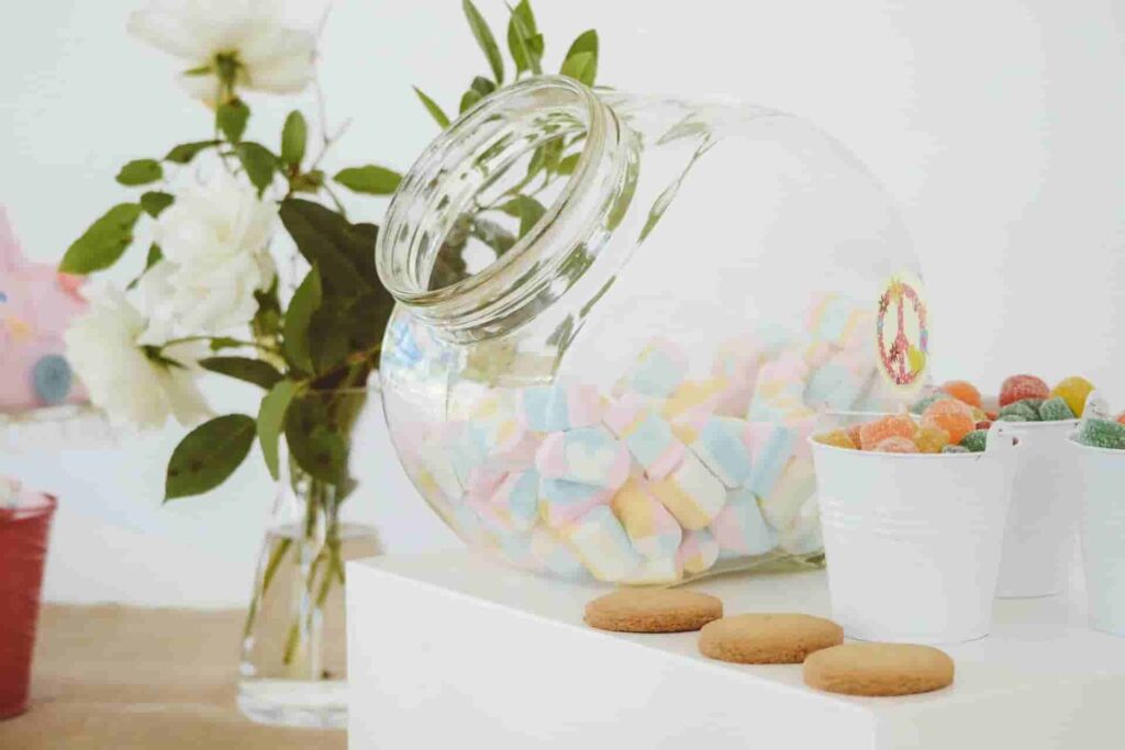 candies in a big glass jar